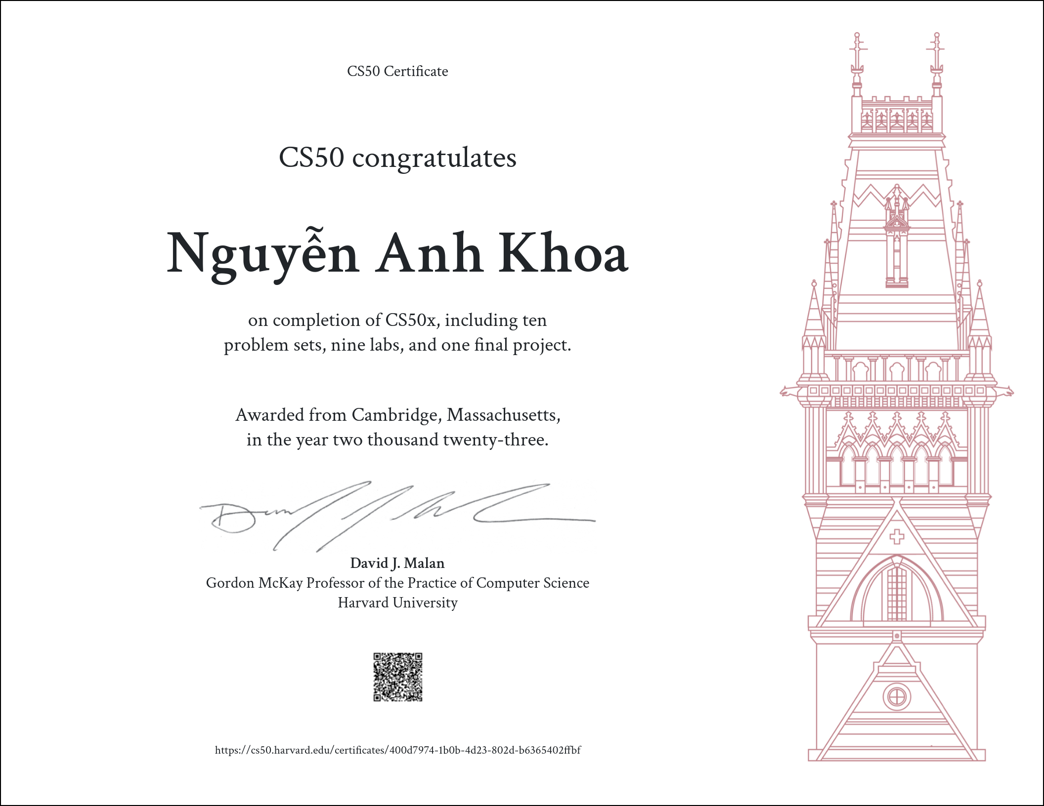 CS50X Certificate